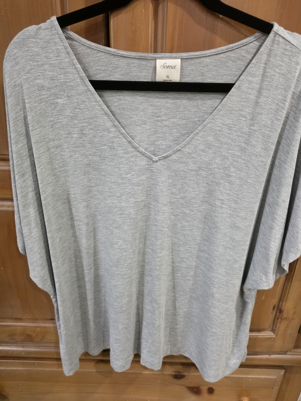 Soma Light Gray V-Neck Short Sleeve Tee